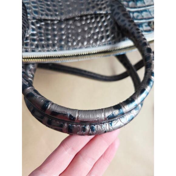 Brahmin Duxbury Satchel Petrol Magnus Croc Embossed Leather Bag Strap Dust Bag - Picture 15 of 16